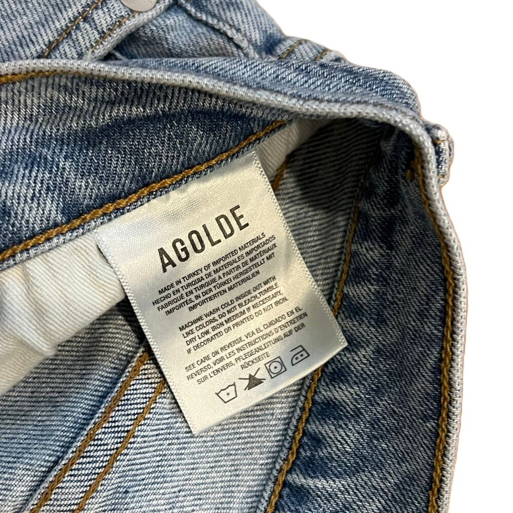Agolde Light Blue Denim Relaxed Straight Leg Jeans Size 24 - Picture 4 of 6